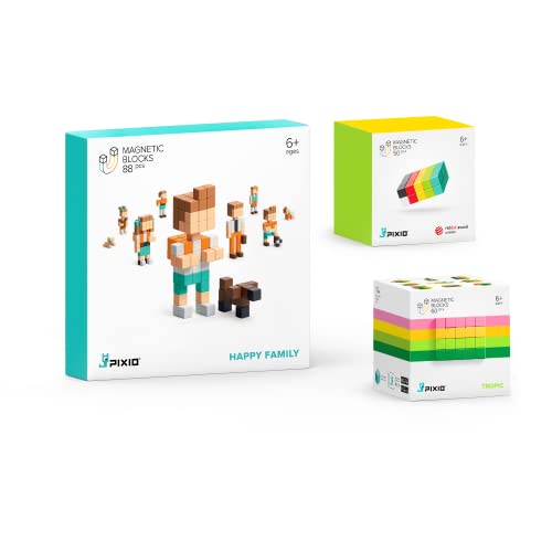 Pixio Bundle Magnetic Building Blocks For Kids & Adults - Magnetic Blocks Building Toys - Magnetic Cubes Toy Building Sets - Cube Magnets For Kids - Magnetic Blocks For Adults - Open Ended Stem Toys #TOP5
