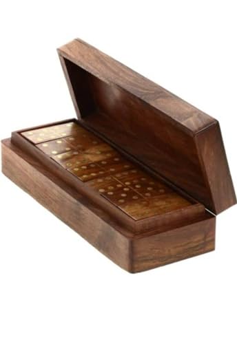 Juego de Dominó de Madera Hecho a Mano Double Six Profesional miniatura 3