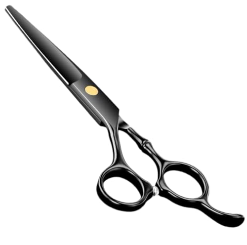 Image of Professional Hair Shears 6.5 inch Black Blind Hole Sharp Hair Scissors Hair Cutting Scissors Barber Scissors Barber Shears Haircut Scissors