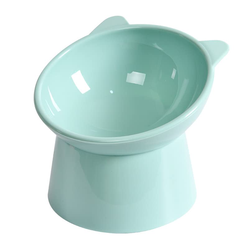 Galer Raised Cat Bowl, Elevated Cat Bowls with Stand, Anti Vomit Cat Food Bowl Ergonomic Cat Feeder, 15° Tilted (Blue)