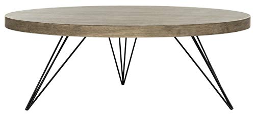 Safavieh Home Collection Mansel Mid-Century Light Oak Hairpin Leg Round