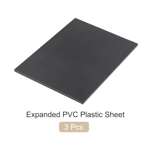 Image of Expanded PVC Plastic Sheet 5 /16 inch Thick, 11 inchx14 inch Lightweight Rigid Foam Sheet, [for Crafts Signage Displays Digital Screen Printing] - Black / 3 Pcs