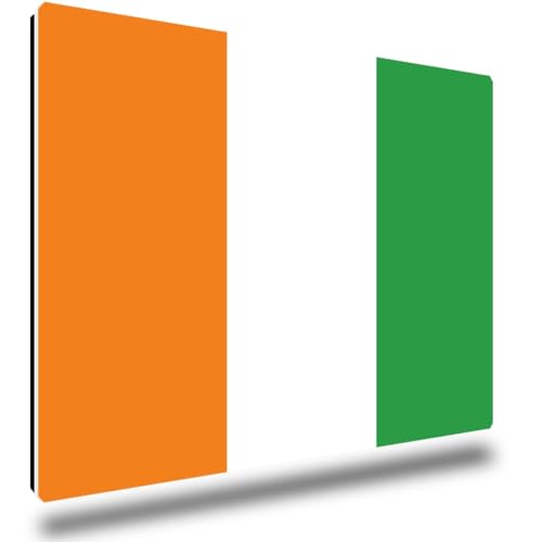 TRIOSK Kühlschrankmagnete Länderflaggen Magnet Flagge Elfenbeinküste Reise Souvenir Geschenk für Reiselustige Frauen Männer Weltenbummler Kühlschrank stark eckig groß 85x55 mm