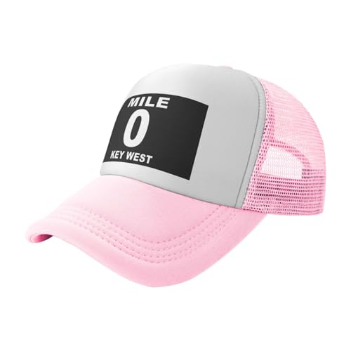 Mile 0 Key West Trucker Hat Snapback Mesh Baseball Cap Unisex
