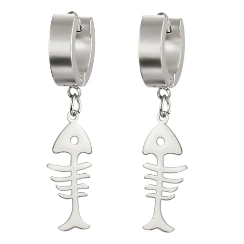 UNIFT Pendientes de espina de pescado para mujer, acero inoxidable,