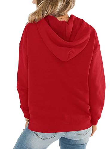 Women's Casual Hoodies Long Sleeve Sweatshirts Hoodies for Women Winter Fall Outfits Red Hoodie Loose Sweatshirts4