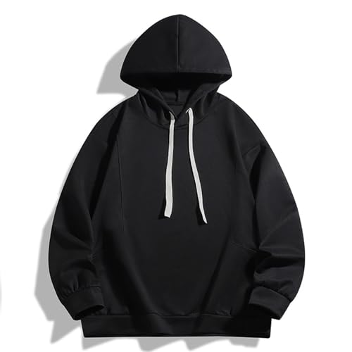 Men's Hoodie Sweatshirt Loose Long Sleeve Casual Pullover Blouse Fashion Solid Color Fall Winter Warm Sweater2