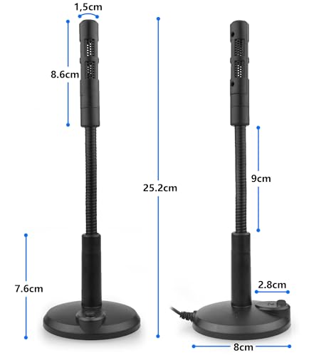 Image of USB Noise Cancelling Microphone for PC & Mac, PARUHT 360 Adjustable Gooseneck, Omnidirectional Condenser for Laptop, Computer, Gaming, Voice Chat Online Meetings Black MIC309