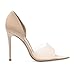 FOWT Summer Fashion Bi-Material Slip on D'Orsay Heeled Sandals Sexy Pointed Toe Two Tone 4 in Heels for Women Comfort Dress Casual Pumps Shoes, Nude US Size 4 M