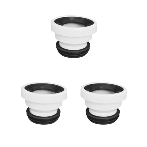 3セットオフセット トイレ フランジ コネクター PVC 小便器用 修理 クリーニング ストレート 取り外し不可, ストレート 取り外さない