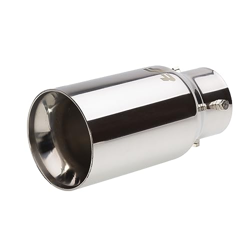 Simoni Racing Cola de Tubo de Escape Deportiva Redonda/Recto Acero Inoxidable - Ø90xL185mm - Montaje 34-59mm