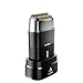 Andis 563616 Pro Foil Plus II Cordless Shaver, Gold Titanium Foils, Lithium Ion Battery, Includes USB-C Charging Stand, Black