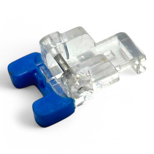 Image of ZENITH Blue Button Press Pressure Foot Snap on Type for Automatic Electric Low Shank Sewing Machines Suitable for Usha Janome Brother Singer etc Steel Finish (Blue Button Press Foot)