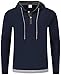 QPNGRP Mens Casual Hoodie Shirt Long Sleeve Henley Shirt B27 Navyblue X-Large