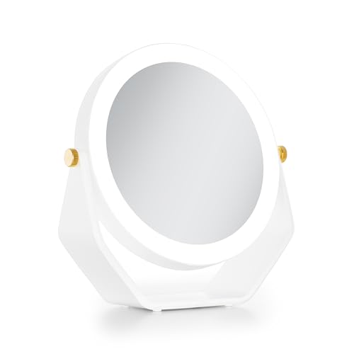 Espejo de maquillaje redondo iluminado 8 pulgadas