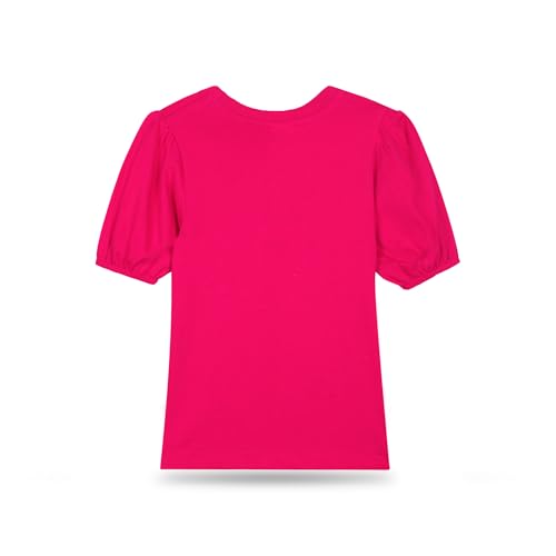 Image of T2F Girls Cotton Printed Regular Fit Puff Sleeve T-Shirt (Pack of 5)