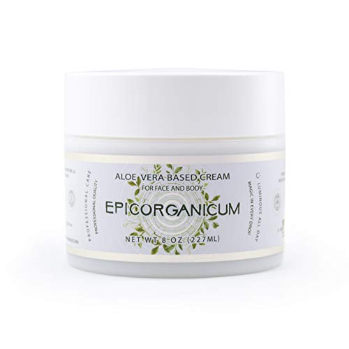 Organic Aloe Vera Moisturizing Cream Body and Face Moisturizer For Acne, Psoriasis, Rosacea, Eczema, Aging, Itchy Dry or Sensitive Skin Care Cream, 8 oz Skin Care Face Natural Cream