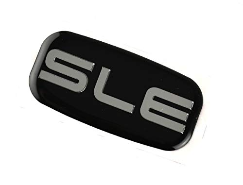 Image of SLE Nameplate Emblem 3D Badge Replacement for GMC Chevrolet Sierra Suburban Yukon 1500 2500 3500 15036134 (Chrome /Black)