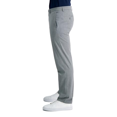 Image of Haggar Men's Iron Free Premium Khaki Straight Fit Flat Front Pants