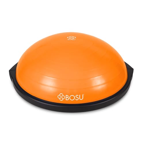 Image of Bosu Balance Ball Exercise Trainer, Home Gym Equipment w /Guided Workouts & Pump, 26 inch Inflatable Fitness Platform for Strength Training, Standing, Balancing, and Core Workout