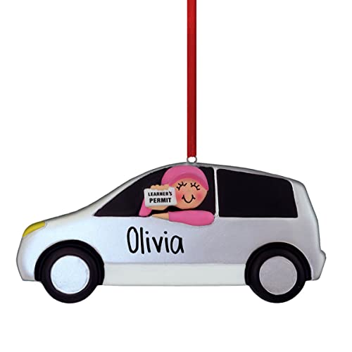 Learner's Permit - Female - Personalized Christmas Ornament - New Driver - Learner's Permit - 1st Car