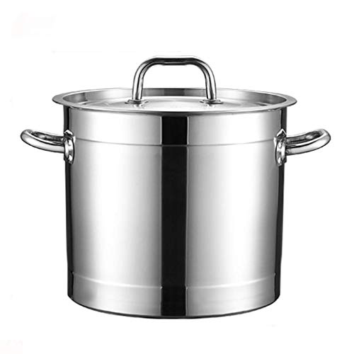 201 Edelstahlbrühe Topf, großer verdickter Suppentopf mit Deckel Gewerbliche Verpflegung für Gaskocher/Induktionsherd (13-80L) (Größe: 40L)