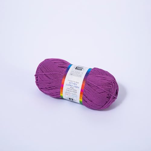 KITHED Cupro Yarn,3.52oz/100g,218yds/200m,#3 DK(Light),Knitting/Crochet for Bags,Amigurumi (37 Violet)