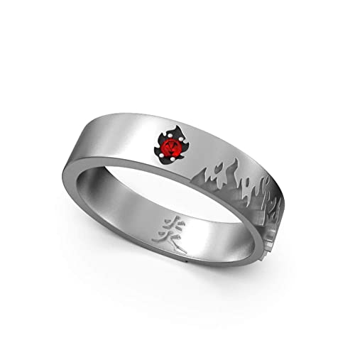 Cosplayrim Demon Slayer Accessoires Cosplay Anime Manga Bague Flamme Kyojuro Rengoku avec Boîte à Bijoux Cadeau Décoration Noël Interieur (A) Cover