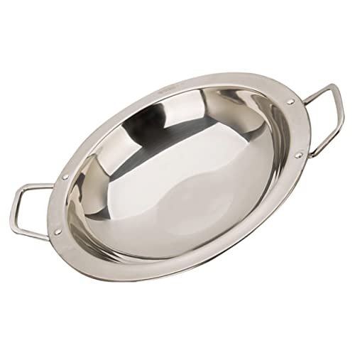 HOLIDYOYO Olla De Acero Inoxidable Engrosado Inducción Cocinando Utensilios De Cocina Caseros Caliente Paella Inoxidable Sartén Todos Los Días Cacerola Paella Con Tapa Silver