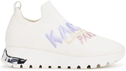 Karl Lagerfeld Paris Women's Mirren Slip On Embroidered Sneaker, Bright White, 9.5 | Image 4