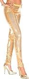 ToBeInStyle Girl's Junior Sequin Fashion Dance Performance Leggings - Gold -Age 6-10