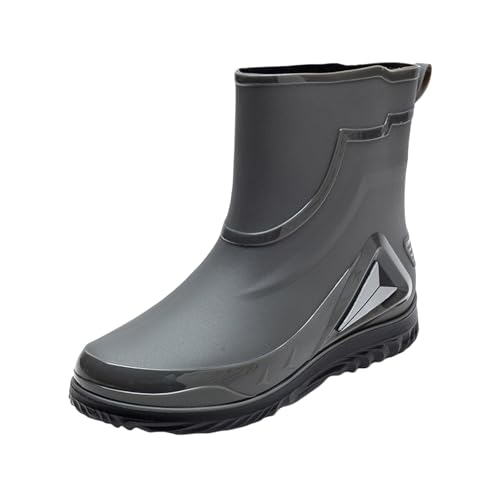 Luckywaqng Botas de lluvia para hombre, zapatos de agua, zapatos de goma, informales, moda al aire libre, trabajo de pesca, lavado de coche, cocina, no deslizantes, botas de lluvia, zapatos para