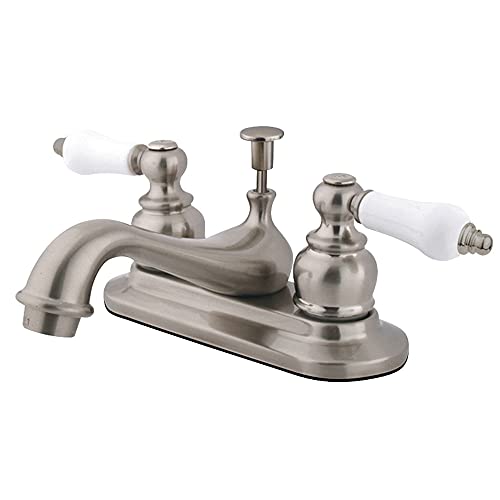 Up To 40% OFF Kingston Brass GKB608PL Restoration 4-inch Centerset Lavatory Faucet with Retail Pop-up, Brushed Nickel