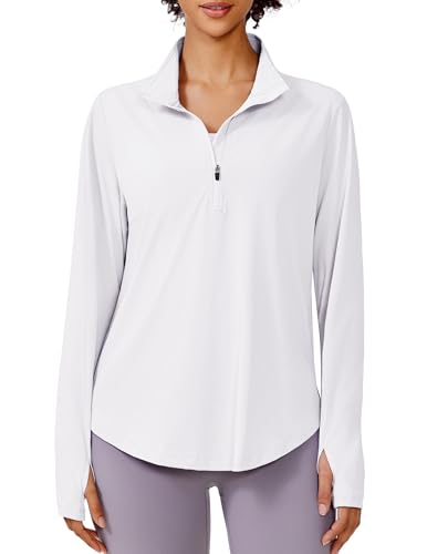 PINSPARK Women's Long Sleeve Shirts UPF 50+ Sun Shirt Half Zip Workout Top