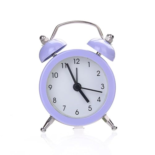 Image of Vintage Inspired Mini Table Alarm Clock, Old Retro Style Digital Alarm Clock, Small Table Clock for Home, Kitchen, Office and Decor (Purple)