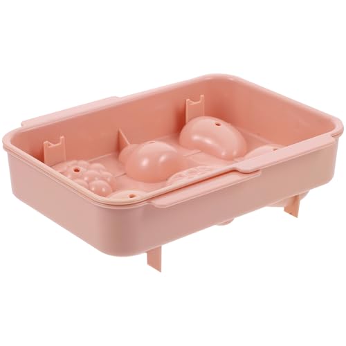 Molde para hielos reutilizable forma de fruta 6 celdas rosa