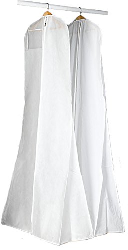 AliceHouse White New Breathable Wedding Gown Train Formal Dress Garment Bag with a Clear Pocket 69