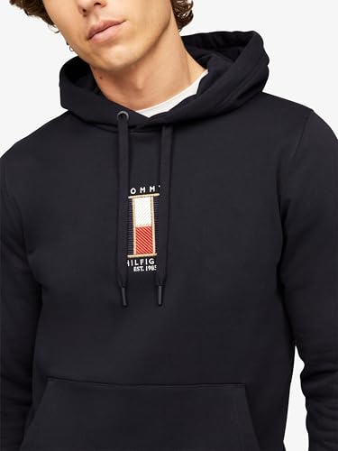 Tommy Hilfiger Men's Medium Weight Fleece Hoodie Sweatshirt with Embroidered Flag Logo3