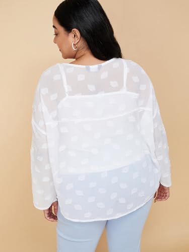 Image of Max Plus Size Women Textured Blouse with Cami Top
