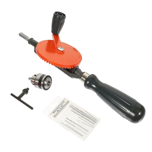 ARTIBETTER 1 Set Hand Drill Can Punch Opener Tools Puncher Tool Hand Manual Drill Manual Drill Small Drill with Drill Bits Handheld Drill Portable Puncher Hand Crank Drill 45# Steel Black
