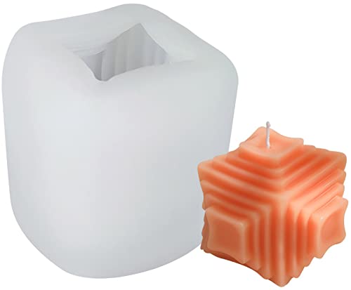 Vela 3D Haciendo Molde De Silicona, Molde De Jabón Hecho A Mano De Aromaterapia De Cristal Epoxi, Artesanía Hecha A Mano Regalos De Bricolaje Decoración del Hogar,5geometric Shape