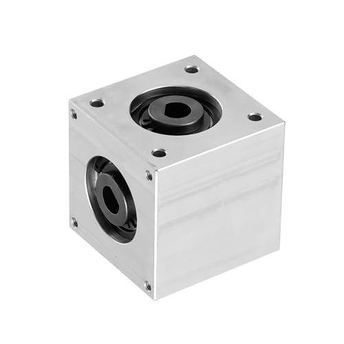 QUARKZMAN Getriebe 90 Grad Rechtwinkliges Kegelradgetriebe 1:1 Einfache Ausgangswelle 1 Modul 20 Zähne Kegelrad Aluminiumrahmen Einfaches Mechanisches DIY Modul 8mm Welle (D-Form Bohrung)