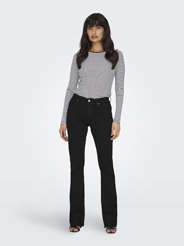Image of Only Women's Mid Rise Bootcut Flared Jeans | Stretchy & Stylish Retro Look