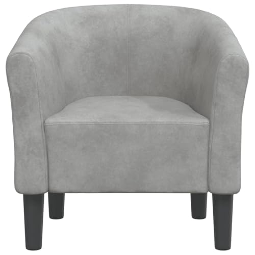 Fauteuil club velours gris structure pin pour assise confortable balcon