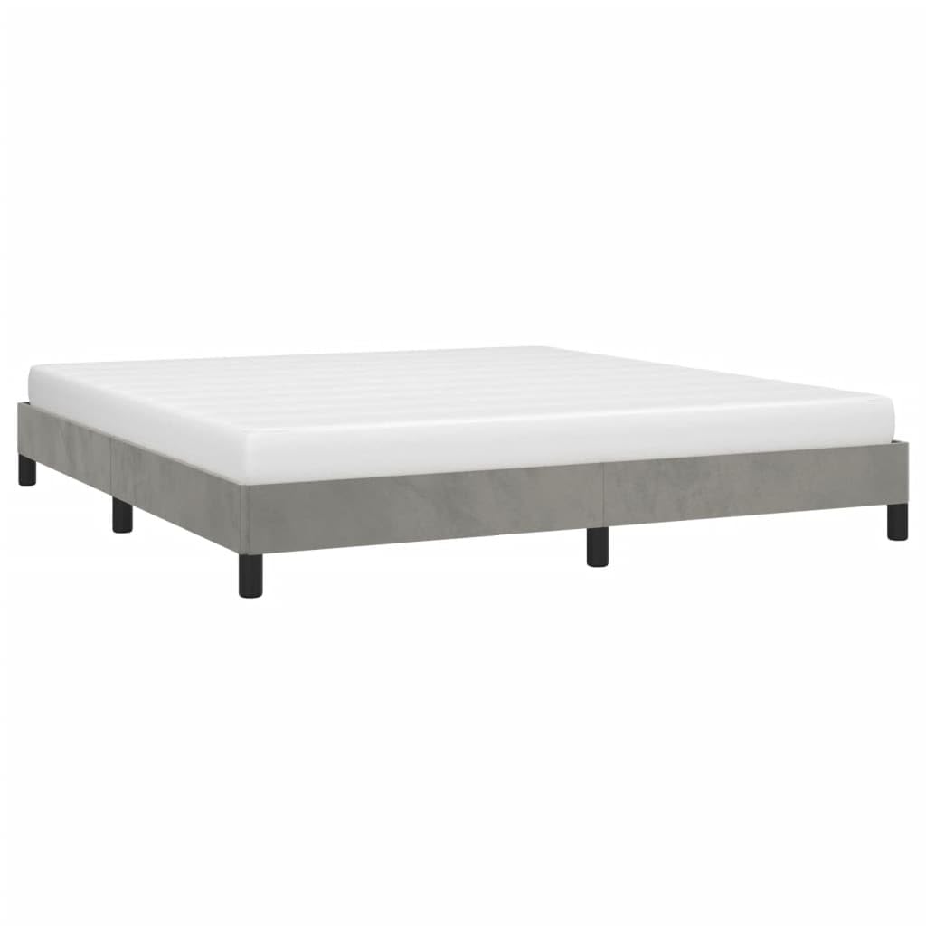 vidaXL Bed Frame, Bed Base for Double Bed, Mattress Foundation for Bedroom Home Guest Room, Bedstead, Light Grey 180x200 cm Super King Velvet