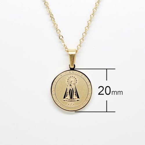 Catholic Town stainless steel Virgen de la Caridad del Cobre Medal Necklace (Available in Gold and Silver colors)3