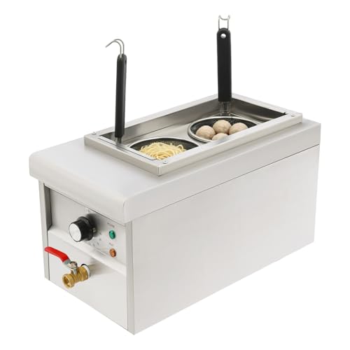 1570W 2.38Gal Electric Noodles Pasta Boiler & Multi-Cooker, with 2 Leaky Spoons, Adjustable Temp Control, for Home, Kitchen, Dorm, RV, 110V