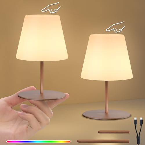 Image of uuffoo 2 Pcs Mini Touch Shower Lamps Waterproof with 2-Step Warm White