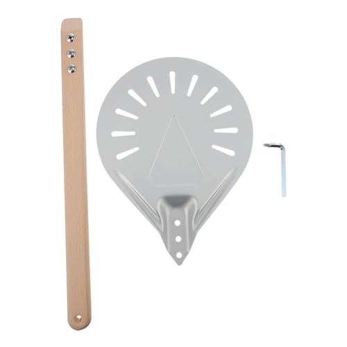 PRETYZOOM Aluminum Alloy Pizza Turning Peel 8 Inch Metal Pizza Paddle Wooden Handle Easy to Use for Baking
