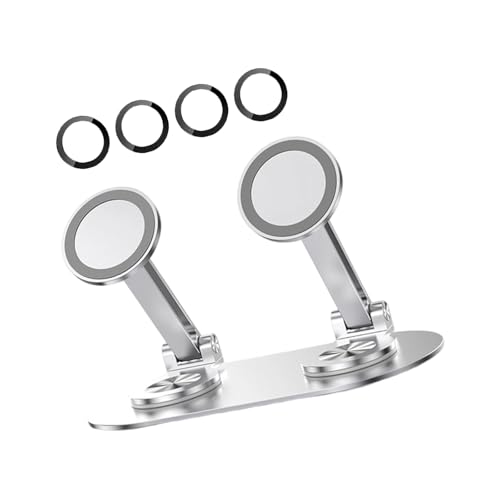 Adjustable Foldable Holder for Two 4-7 Inch Smartphones 360 Degree Rotation Aluminum Alloy Nonslip Feet Ideal Home Portable Doub